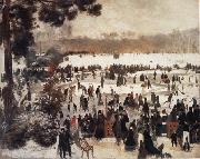 Pierre Renoir Skaters in the Bois de Boulogne painting
